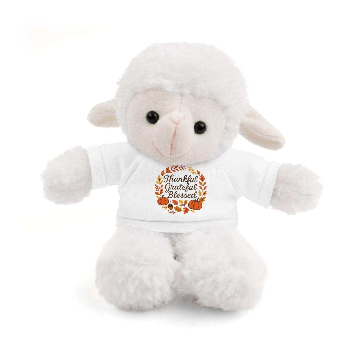 Stuffed Animals with Thankful, Grateful, Blessed Custom Printed Tee