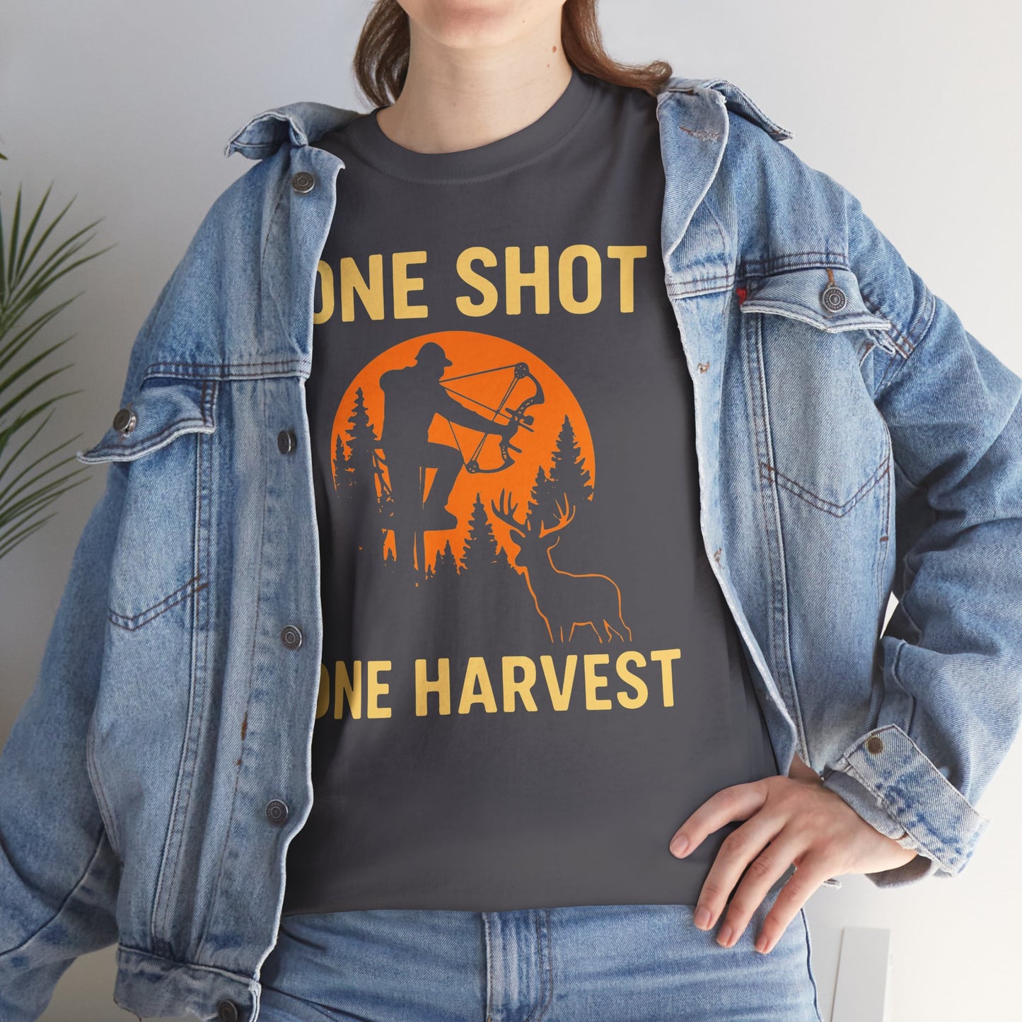 Hunting Tribute Tee, Outdoor Lifestyle Shirt, Gift for Hunters, Fall Harvest Apparel, One Shot One Harvest Design