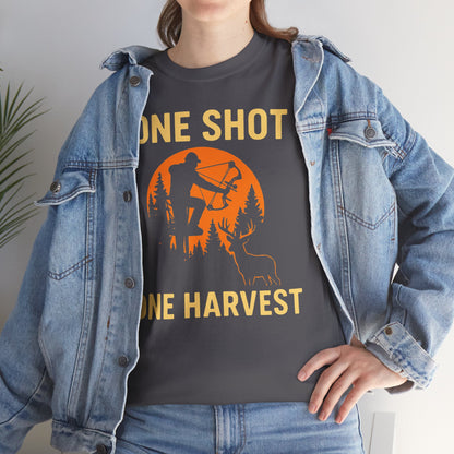 Hunting Tribute Tee, Outdoor Lifestyle Shirt, Gift for Hunters, Fall Harvest Apparel, One Shot One Harvest Design