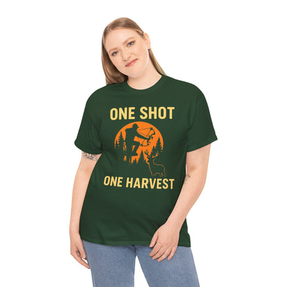 Hunting Tribute Tee, Outdoor Lifestyle Shirt, Gift for Hunters, Fall Harvest Apparel, One Shot One Harvest Design
