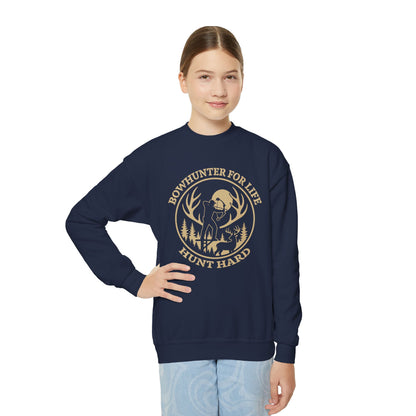 Bowhunter for Life Youth Crewneck Sweatshirt, Cozy Sweatshirt for Young Hunters, Perfect Gift for Kids, Outdoor Adventure Apparel