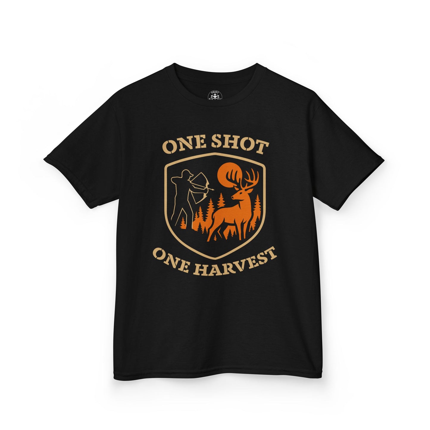 One Shot One Harvest Youth Unisex T-Shirt | Outdoor Adventure Shirt, Gifts for Young Hunters, Nature Lover Apparel