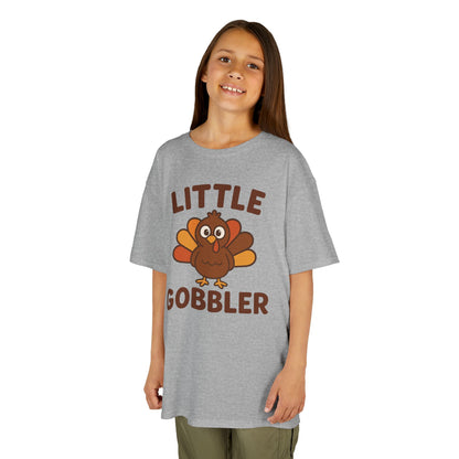 Little Gobbler Youth Unisex T-Shirt | Thanksgiving Kids Tee, Fall Family Fun Tee, Holiday Gift for Kids, Cute Thanksgiving Apparel