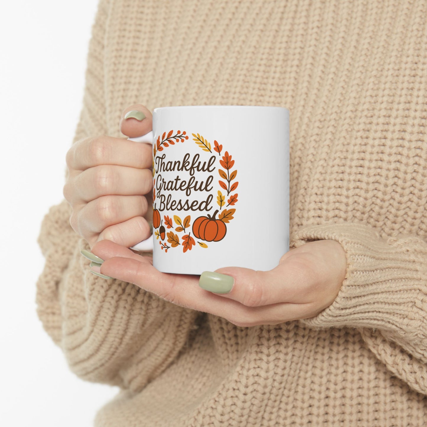 Autumn Vibes Ceramic Mug - Perfect Fall Gift, Pumpkin Lovers, Cozy Coffee Moments, Thanksgiving, Seasonal Decor