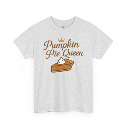 Pumpkin Pie Queen Tee, Funny T-Shirt, Thanksgiving Gift, Fall Apparel, Sweet Treat Lover Shirt, Unisex Cotton Tee