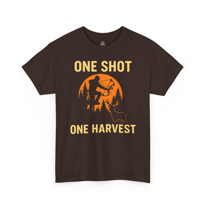 Hunting Tribute Tee, Outdoor Lifestyle Shirt, Gift for Hunters, Fall Harvest Apparel, One Shot One Harvest Design