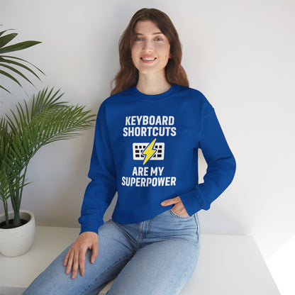 Keyboard Shortcuts Are My Superpower Sweatshirt | Unisex Crewneck for Tech Lovers, Perfect Office Gift, Funny Sweatshirt