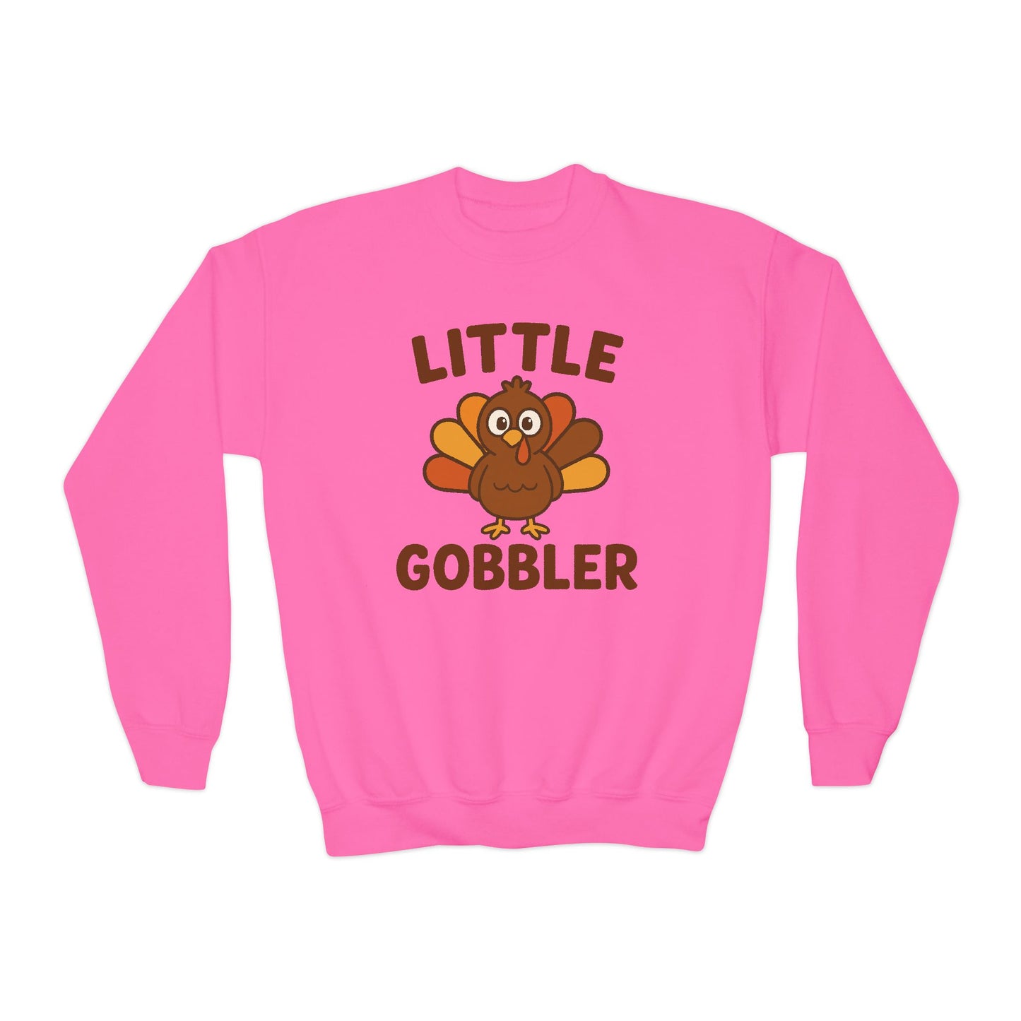 Little Gobbler Youth Unisex Sweatshirt | Great for Thanksgiving, Cute Holiday Gift for Kids, Thanksgiving Sweater, Kids Fall Fashion