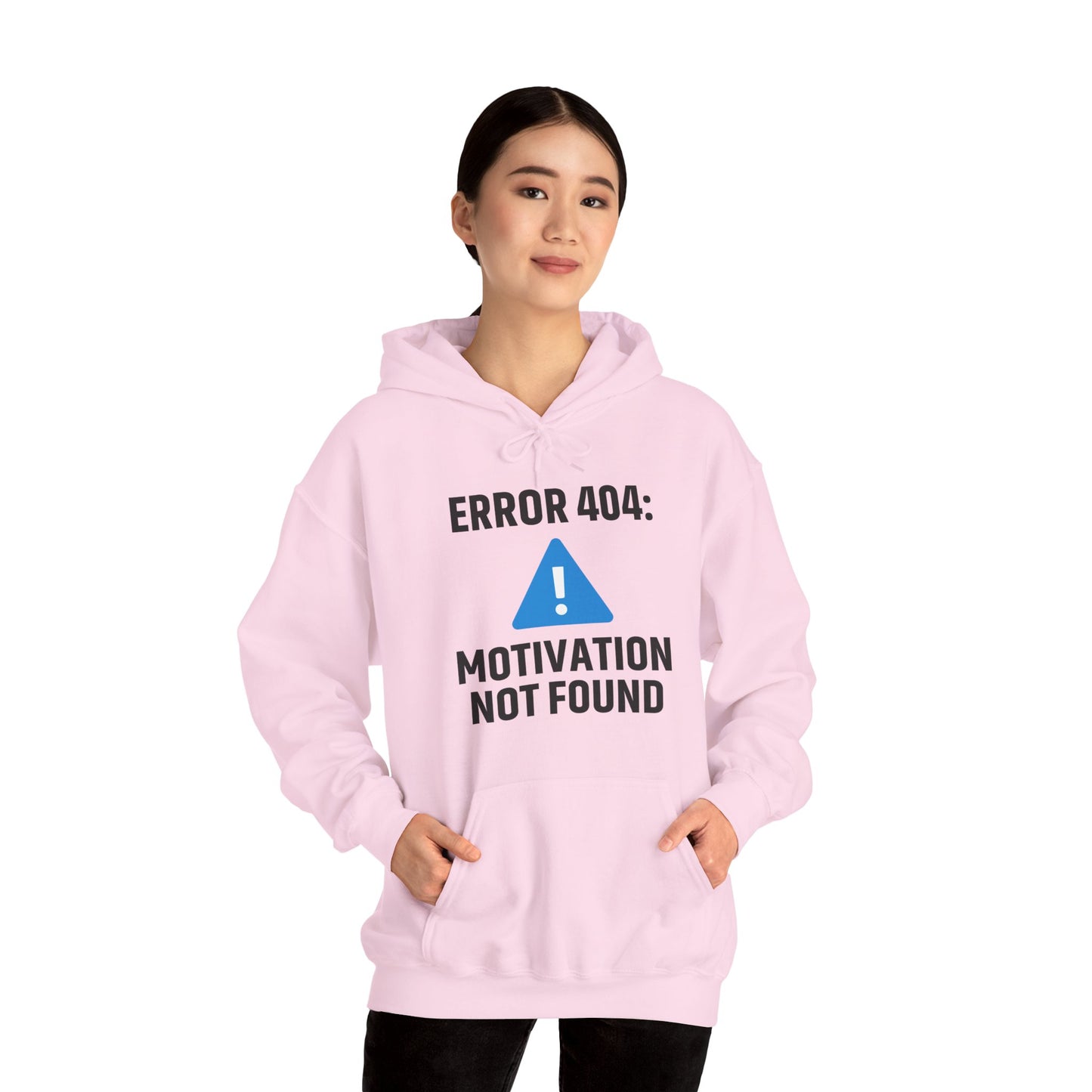 Error 404 Motivation Not Found Unisex Hoodie | Funny Gift, Casual Wear, Unisex Sweatshirt, Cozy Layer, Office Gift