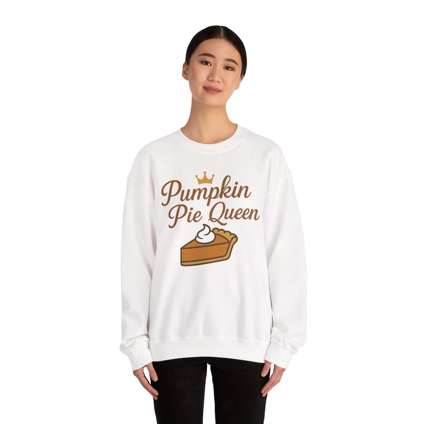 Pumpkin Pie Queen Crewneck Sweatshirt, Cozy Fall Sweatshirt, Thanksgiving Apparel, Funny Sweatshirt for Women, Gift for Baking Lovers