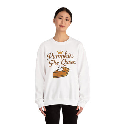 Pumpkin Pie Queen Crewneck Sweatshirt, Cozy Fall Sweatshirt, Thanksgiving Apparel, Funny Sweatshirt for Women, Gift for Baking Lovers