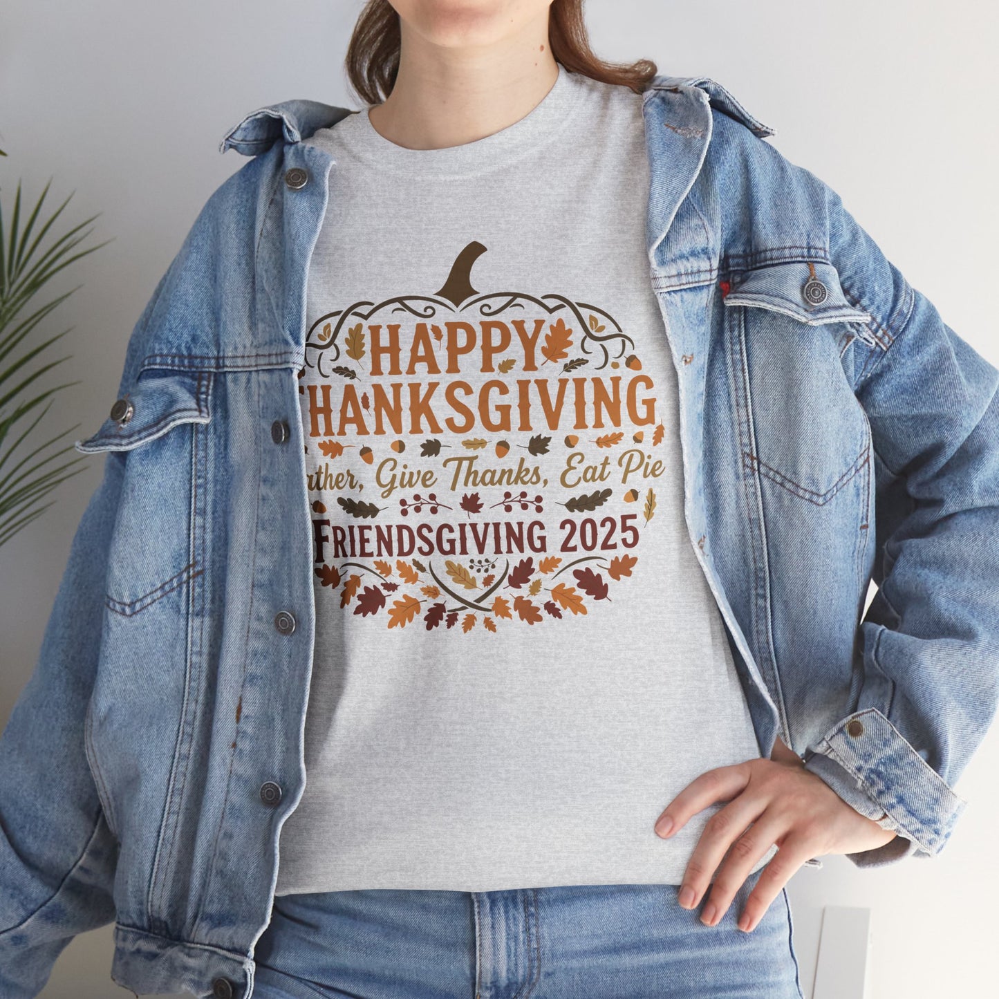 Happy Thanksgiving Friendsgiving 2025 Unisex T-Shirt | Pumpkin Tee, Friendsgiving Celebration, Thanksgiving Gift Idea