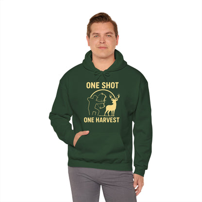 Hunting Hoodie - One Shot One Harvest, Unisex Hoodie for Outdoor Lovers, Gift for Hunters, Cozy Fall Apparel