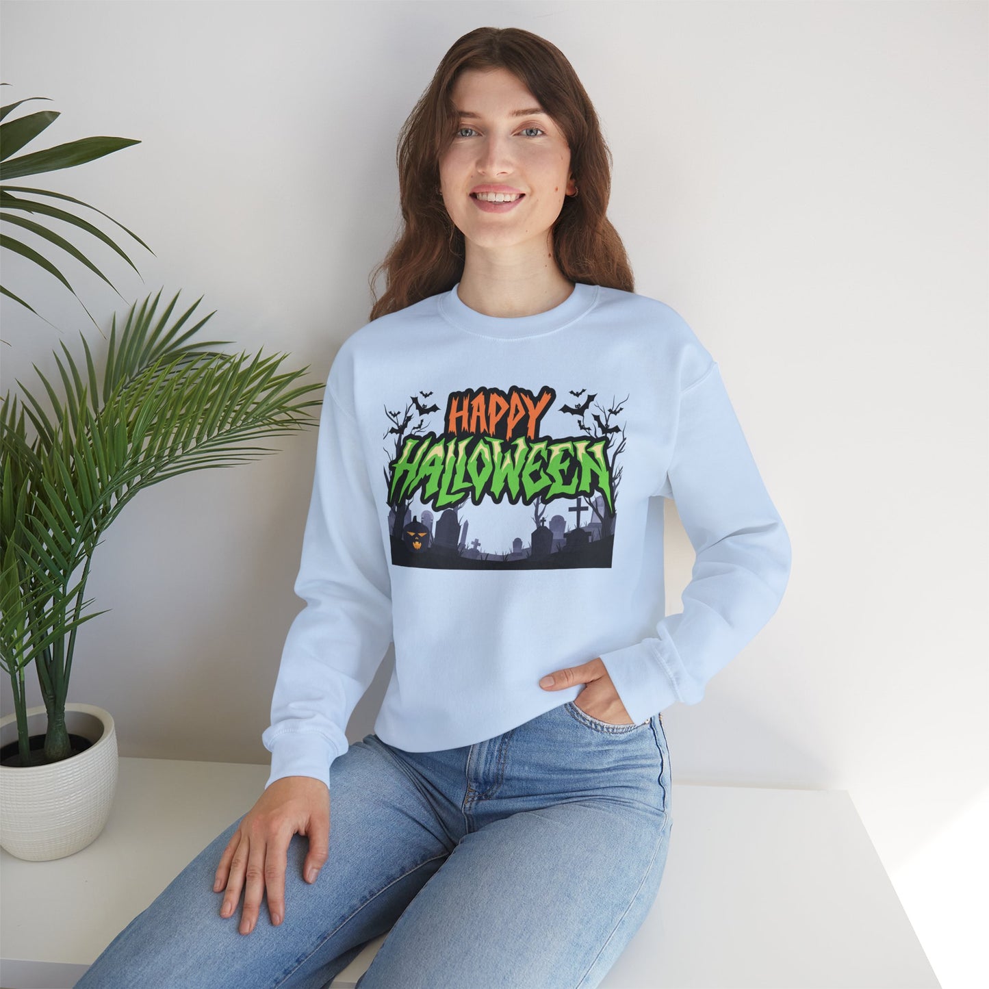 Happy Halloween Crewneck Sweatshirt, Halloween Apparel, Fall Fashion, [...]