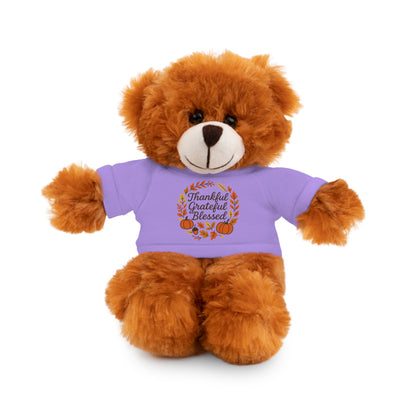 Stuffed Animals with Thankful, Grateful, Blessed Custom Printed Tee