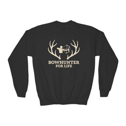 Bowhunter For Life Youth Unisex Sweatshirt | Hunting Gift, Kids Sweatshirt, Outdoor Apparel, Archery Design