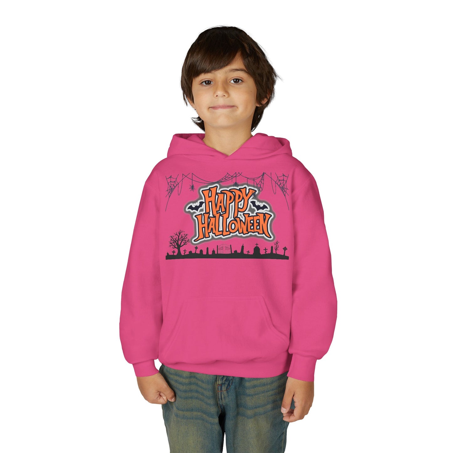 Halloween Youth Hoodie, Cozy Sweatshirt for Kids, Fun Fall Apparel, Spooky Season Hoodie, Trick or Treat Gift