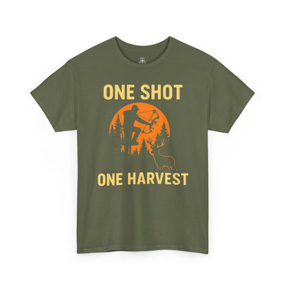 Hunting Tribute Tee, Outdoor Lifestyle Shirt, Gift for Hunters, Fall Harvest Apparel, One Shot One Harvest Design