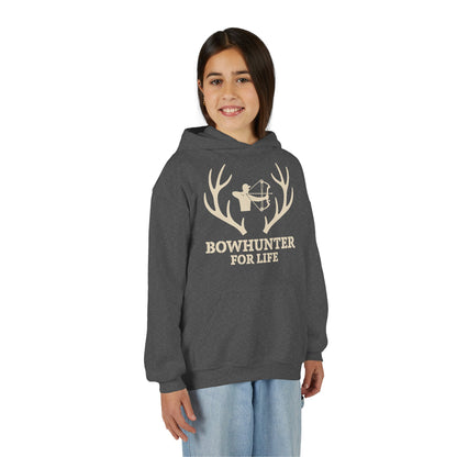 Bowhunter For Life Youth Unisex Hoodie | Perfect for Young Archers, Great for Gift Giving, Outdoor Adventures, Hunting Trips