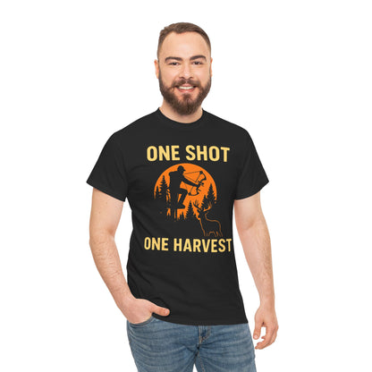 Hunting Tribute Tee, Outdoor Lifestyle Shirt, Gift for Hunters, Fall Harvest Apparel, One Shot One Harvest Design