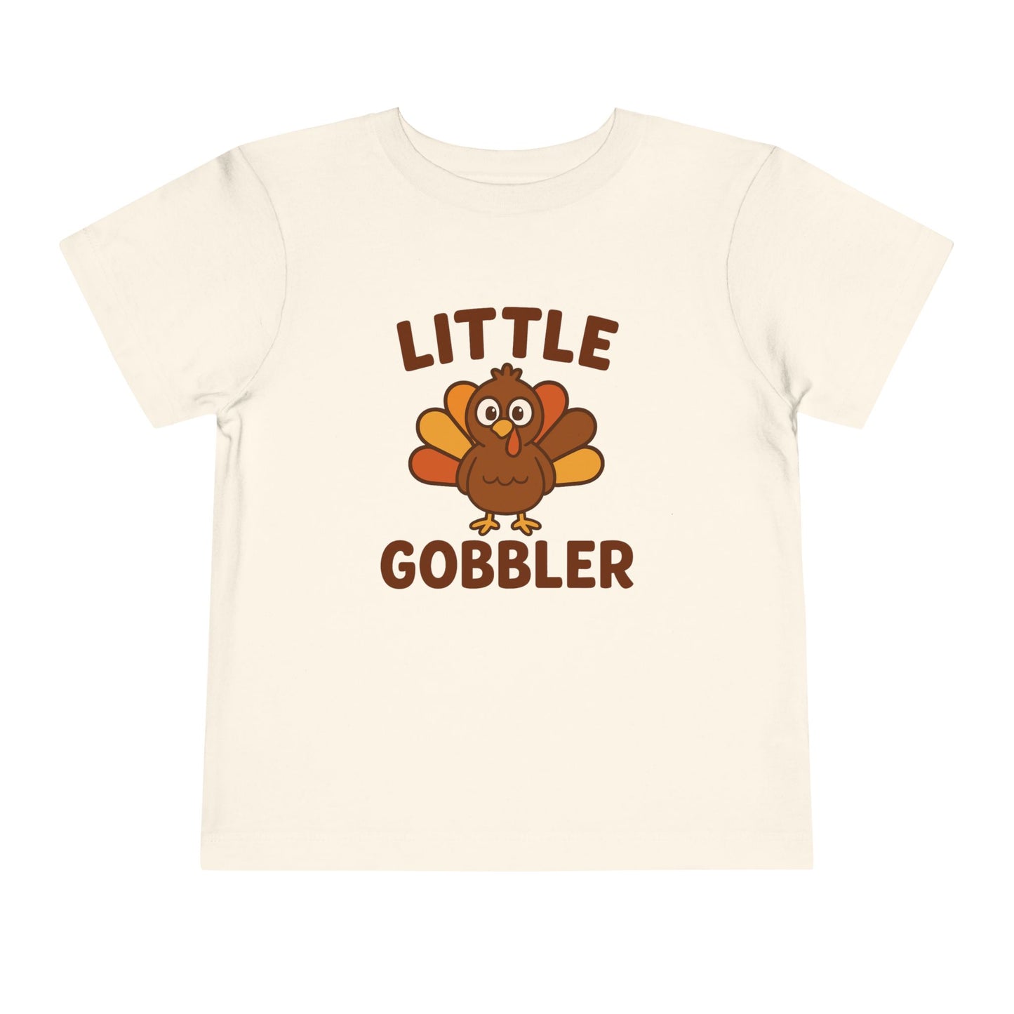 Little Gobbler Toddler Unisex T-Shirt | Thanksgiving Tee, Cute Turkey T-Shirt for Kids, Fall Family Celebration Wear