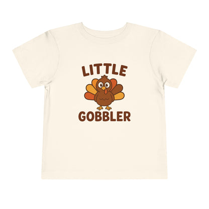 Little Gobbler Toddler Unisex T-Shirt | Thanksgiving Tee, Cute Turkey T-Shirt for Kids, Fall Family Celebration Wear