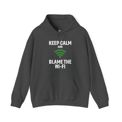 Keep Calm Blame the Wi-Fi Hoodie | Comfortable Unisex Hoodie for Internet Lovers, Gift for Tech Enthusiasts, Office Gift