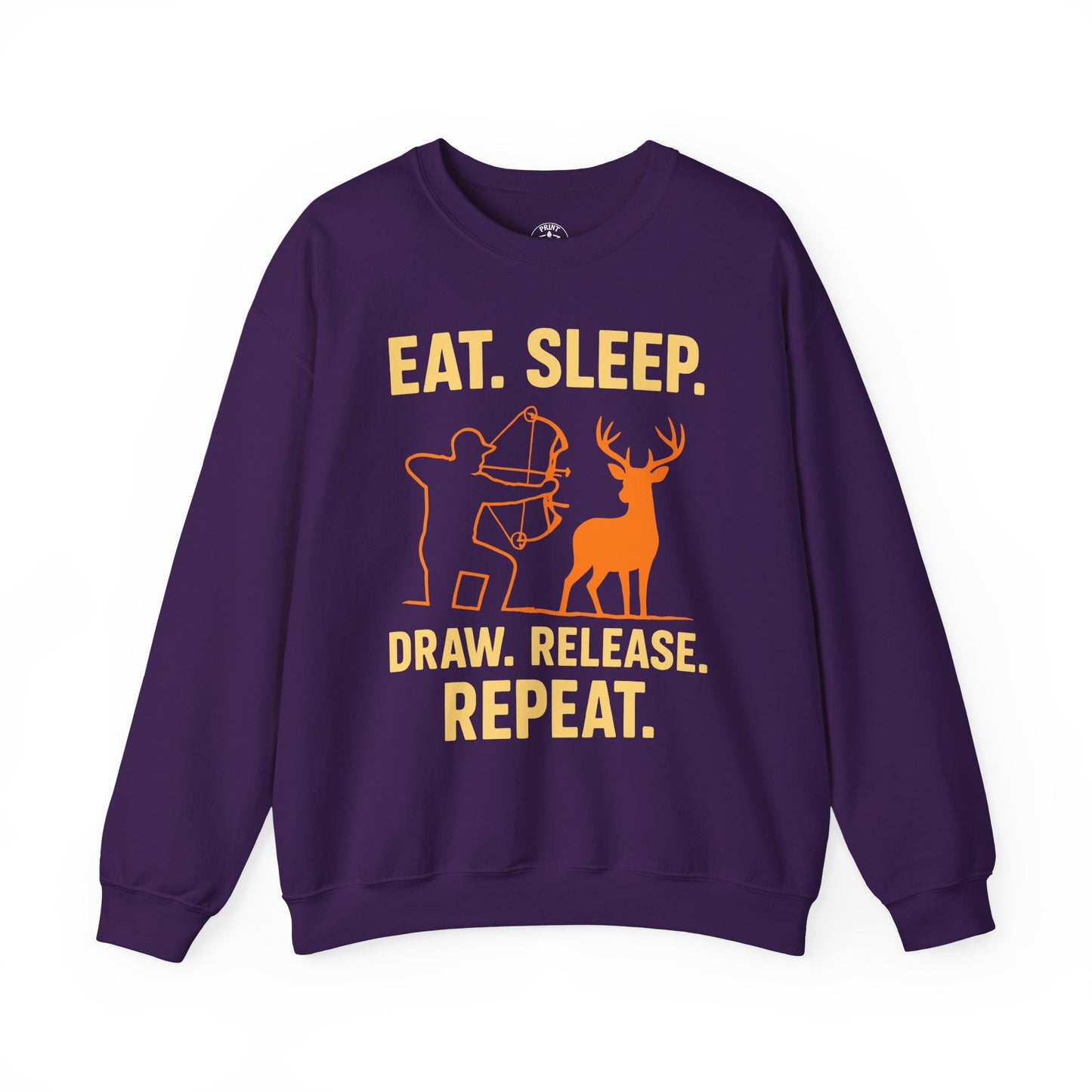 Eat Sleep Draw Release Repeat Unisex Sweatshirt | Perfect Gift for Hunters, Outdoor Enthusiasts, Archery Lovers, Casual Comfort