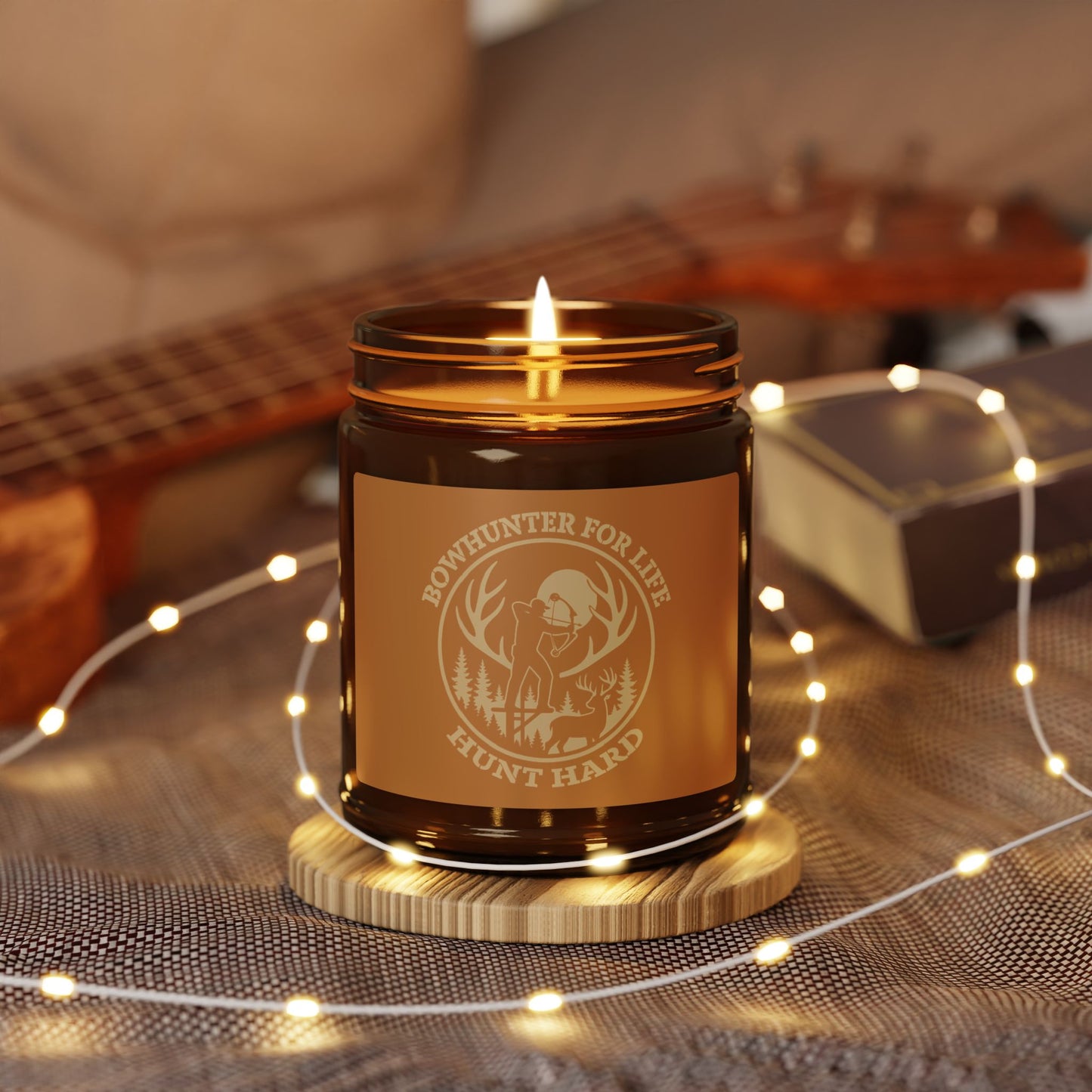Rustic Amber Jar Soy Candle - Perfect for Home Decor, Gifts for Hunters, Cozy Vibes, Relaxation, Aromatherapy
