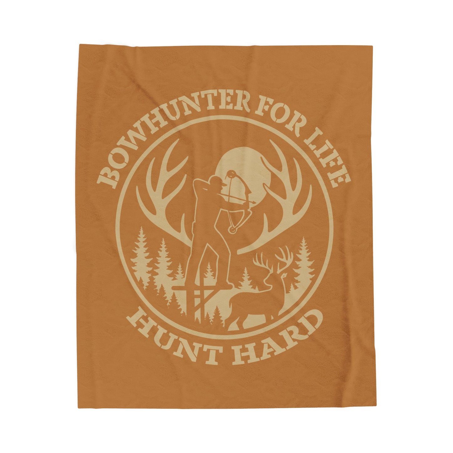 Bowhunter for Life Velveteen Plush Blanket, Cozy Gift for Hunters, Hunting Decor, Outdoor Lover's Blanket, Camping and Cabin Essentials