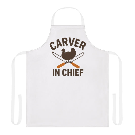 Chef Apron - Carver in Chief, Kitchen Gift, Grilling Accessory, BBQ Apron, Culinary Humor, Holiday Cooking