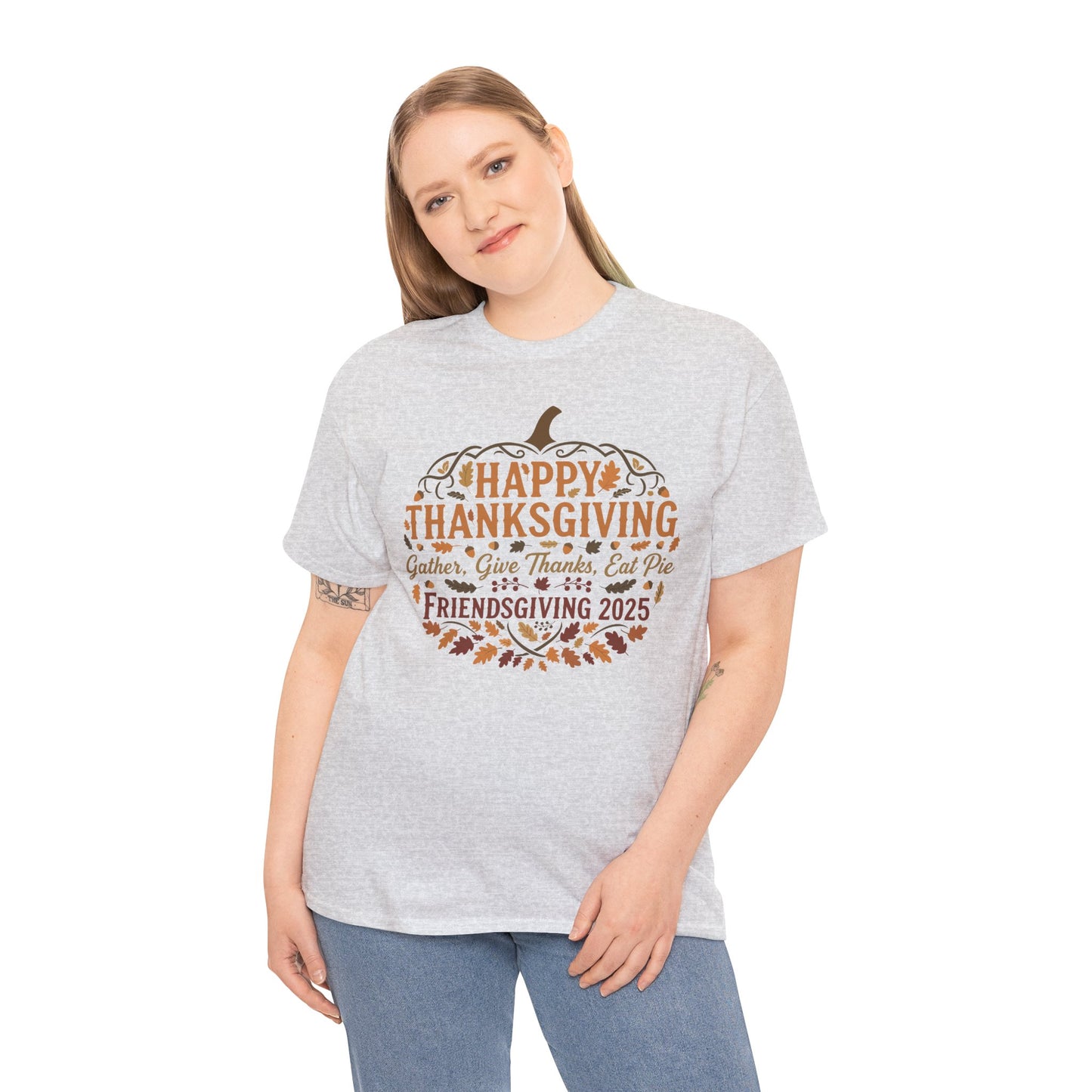 Happy Thanksgiving Friendsgiving 2025 Unisex T-Shirt | Pumpkin Tee, Friendsgiving Celebration, Thanksgiving Gift Idea
