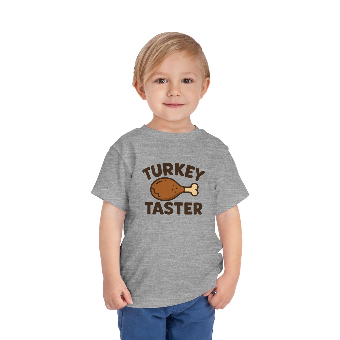 Turkey Taster Toddler Unisex T-Shirt | Fun Holiday Shirt, Thanksgiving Apparel, Gift for Kids, Cute Foodie Outfit