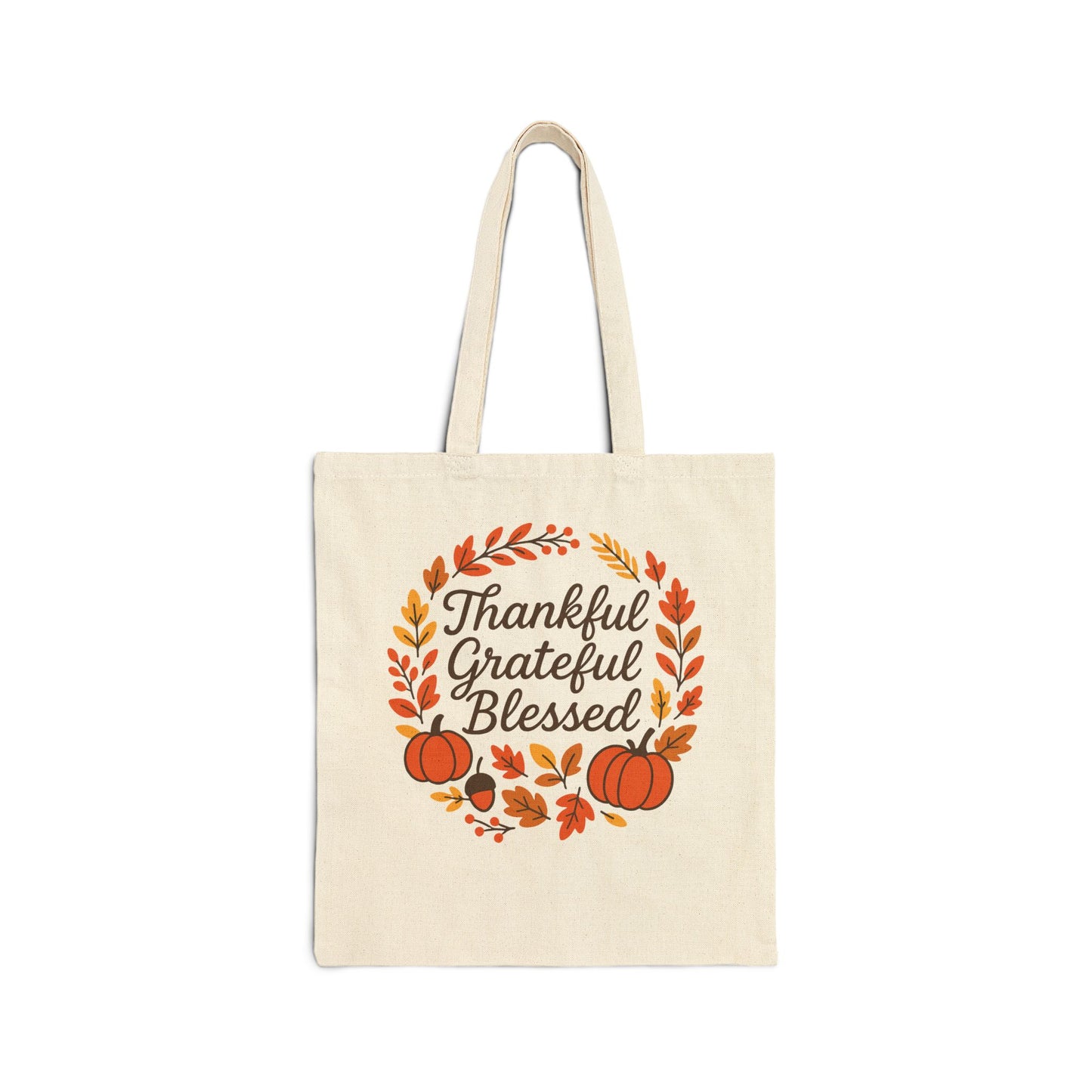 Thankful Grateful Blessed Tote Bag, Fall Harvest, Thanksgiving Shopping Bag, Autumn Canvas Bag, Gift for Her, Reusable Grocery Tote