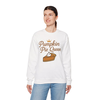 Pumpkin Pie Queen Crewneck Sweatshirt, Cozy Fall Sweatshirt, Thanksgiving Apparel, Funny Sweatshirt for Women, Gift for Baking Lovers