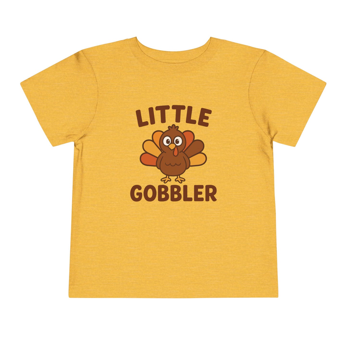Little Gobbler Toddler Unisex T-Shirt | Thanksgiving Tee, Cute Turkey T-Shirt for Kids, Fall Family Celebration Wear