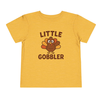 Little Gobbler Toddler Unisex T-Shirt | Thanksgiving Tee, Cute Turkey T-Shirt for Kids, Fall Family Celebration Wear