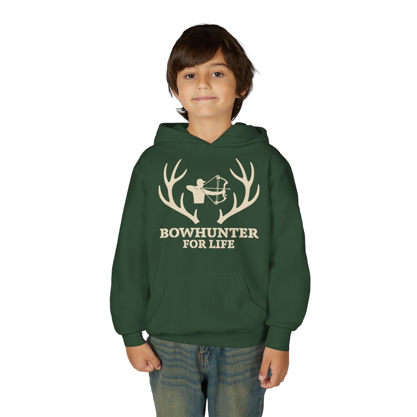 Bowhunter For Life Youth Unisex Hoodie | Perfect for Young Archers, Great for Gift Giving, Outdoor Adventures, Hunting Trips