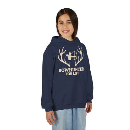 Bowhunter For Life Youth Unisex Hoodie | Perfect for Young Archers, Great for Gift Giving, Outdoor Adventures, Hunting Trips