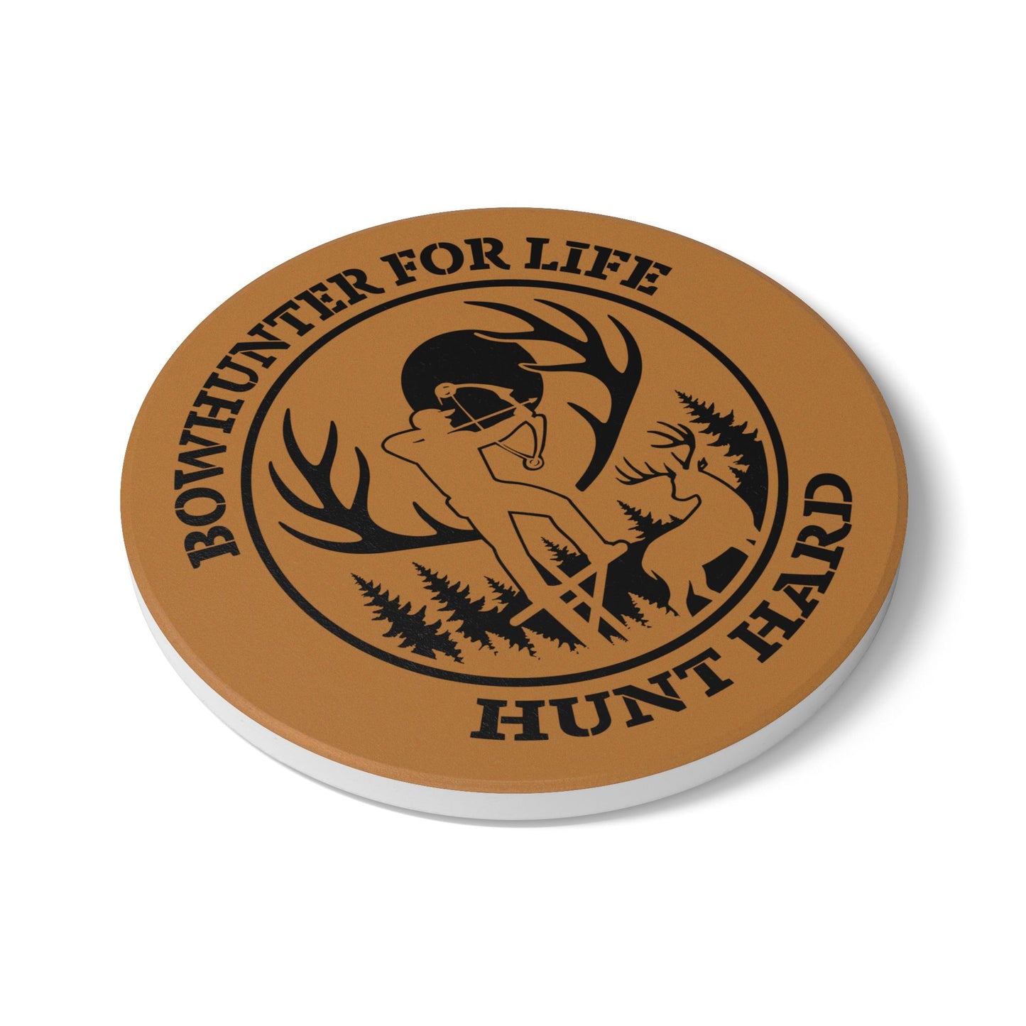 Bowhunter Ceramic Coaster, Rustic Home Decor, Hunting Gift, Nature Lovers, Unique Drinkware, Wildlife Enthusiast