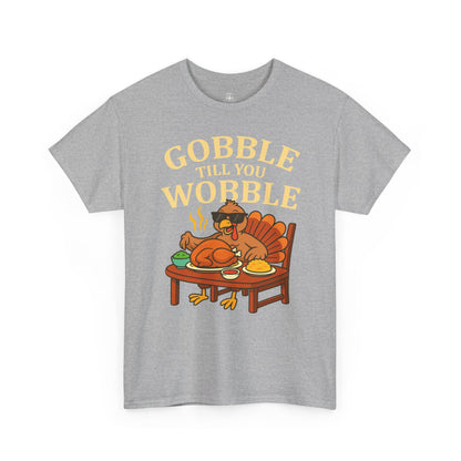 Funny Thanksgiving Tee - Gobble Till You Wobble, Fall Apparel, Thanksgiving Gift, Family Gathering Shirt, Autumn Humor T-Shirt
