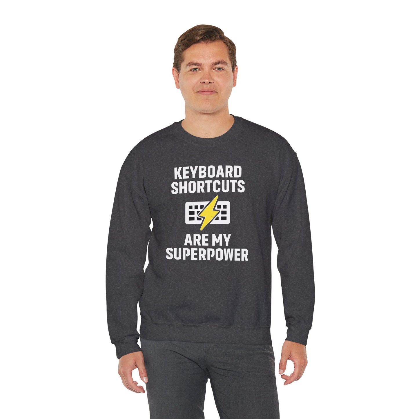 Keyboard Shortcuts Are My Superpower Sweatshirt | Unisex Crewneck for Tech Lovers, Perfect Office Gift, Funny Sweatshirt
