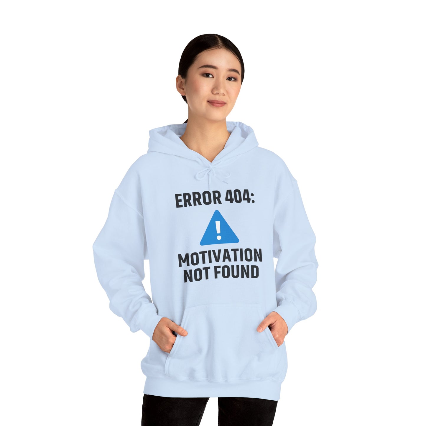 Error 404 Motivation Not Found Unisex Hoodie | Funny Gift, Casual Wear, Unisex Sweatshirt, Cozy Layer, Office Gift