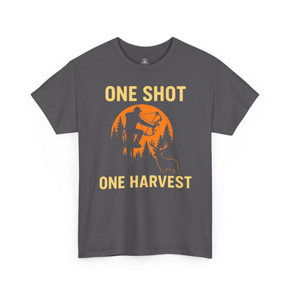 Hunting Tribute Tee, Outdoor Lifestyle Shirt, Gift for Hunters, Fall Harvest Apparel, One Shot One Harvest Design