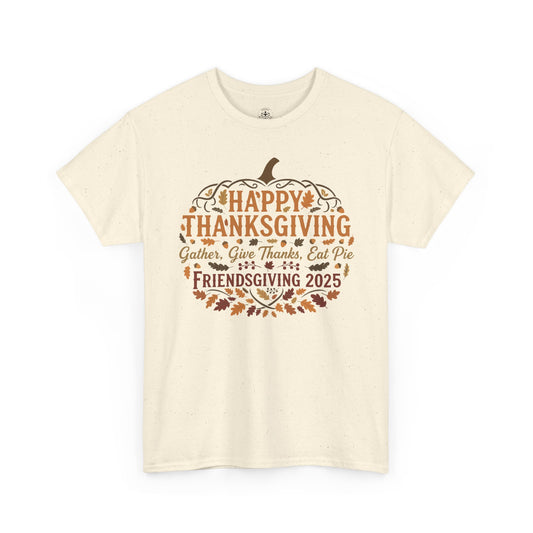 Thanksgiving Pumpkin Tee, Unisex Cotton Shirt for Friendsgiving Celebration, Fall Harvest Clothing, Thanksgiving Gift Idea, Autumn Apparel