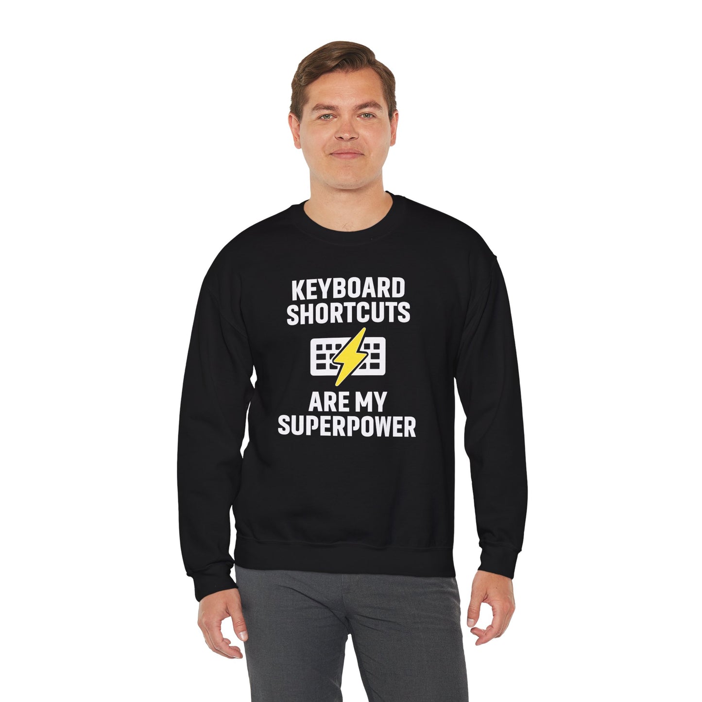 Keyboard Shortcuts Are My Superpower Sweatshirt | Unisex Crewneck for Tech Lovers, Perfect Office Gift, Funny Sweatshirt