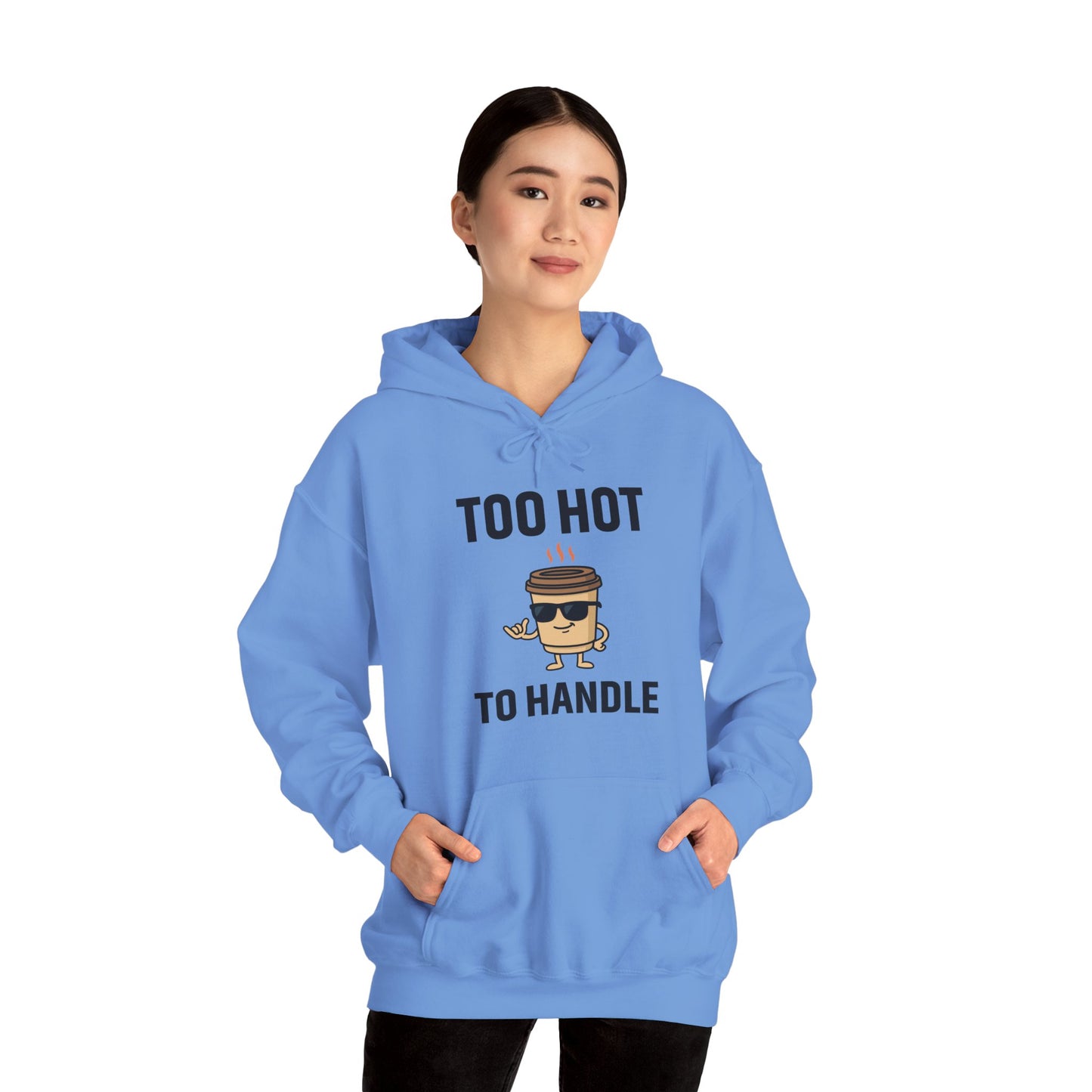 Coffee Cup Guy Too Hot To Handle Unisex Hoodie | Funny Gift, Cozy Graphic Hoodie, Casual Wear, Office Apparel