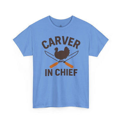 Carver In Chief Unisex T-Shirt | Holiday Shirt, Thanksgiving Gift, Family Gathering Apparel, Turkey Day Style, Funny Thanksgiving Tee