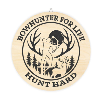 Rustic Bowhunter for Life Wood Sign | Home Decor for Hunters, Gifts for Outdoorsmen, Cabin Wall Art, Man Cave Decor