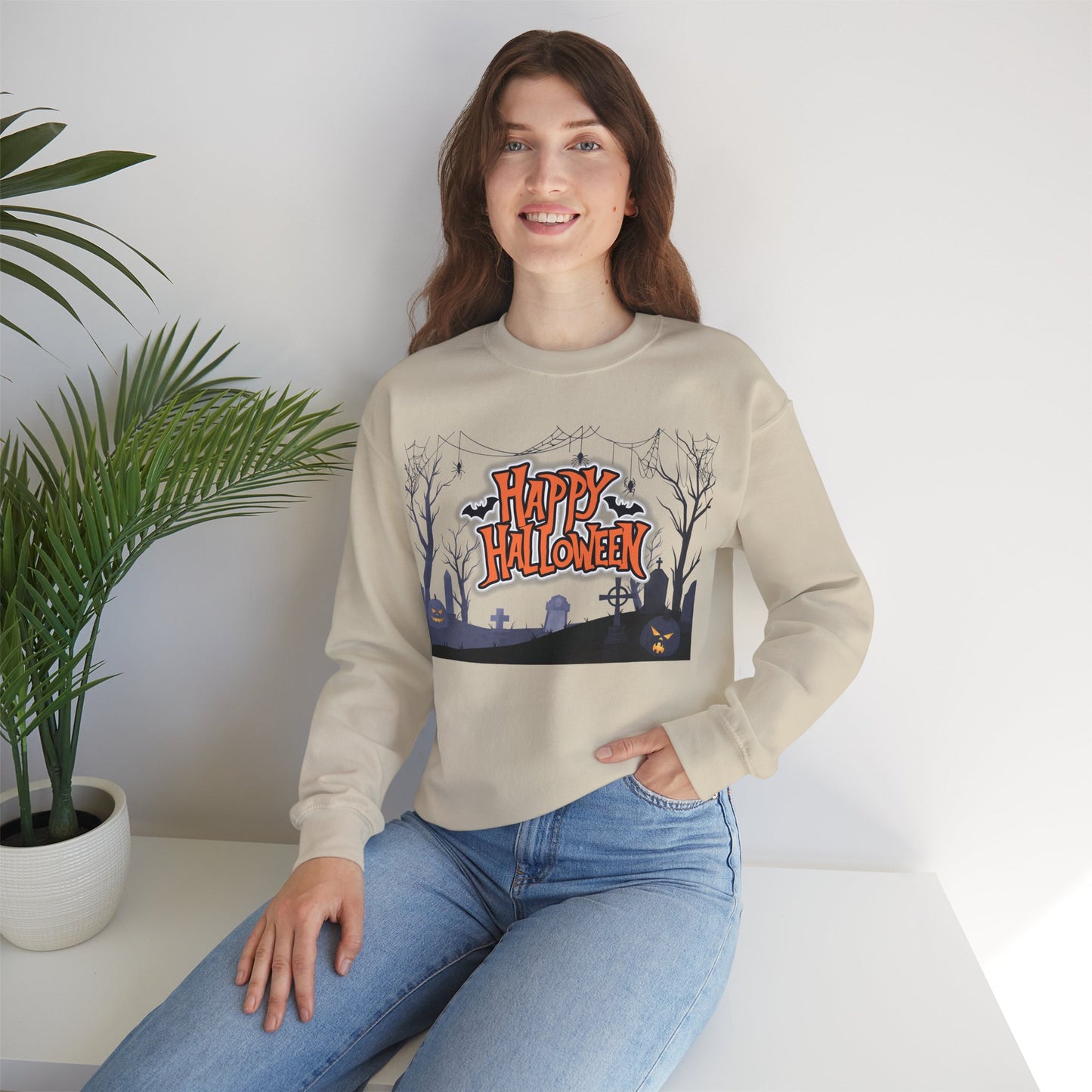 Halloween Crewneck Sweatshirt, Unisex Cozy Sweater, Fall Apparel, Spooky Season Outfit, Gift for Halloween Lovers